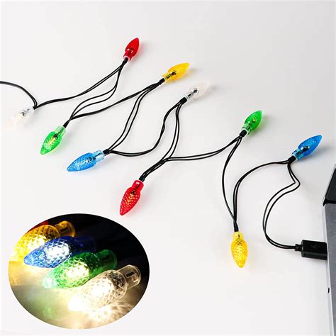 2 Pack LED Christmas Lights Charging Cable,USB and Bulb Charger,50inch 10led Multicolor Available with Phone 5,5s,6,6plus,6s,6s Plus,7,7plus,8,8plus,X,XR,XS,XS Max,11Pro Max, 12 Pro max