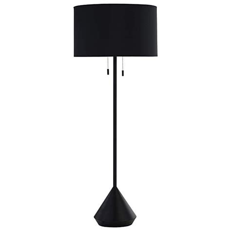 Big Sale Amazon Brand – Rivet Modern Pull Chain Switch for Each Socket Table Lamp with Bulb, 22.8"H, Matte Black - 67094