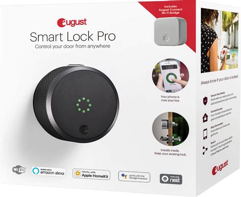 Best Deal Cheap 🛒 August Smart Lock Pro + Connect Hub - Wi-Fi Smart Lock for Keyless Entry - Works with Alexa, Google Assistant, and more – Dark Gray