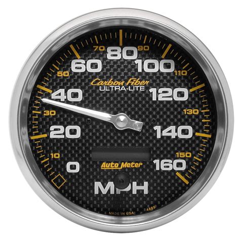 Auto Meter 4889 Carbon Fiber In-Dash Electric Speedometer,5.000 in.