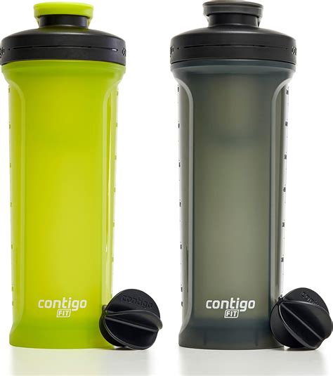 Contigo Shake & Go Fit Twist Lid Shaker Bottle, 28 oz, Carolina Blue