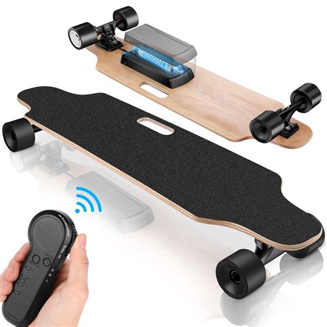 Electric Skateboard, 350W Motor Electronic Longboard for Youths Adults Electric with Wireless Remote Control Max Speed 12 MPH, 7 Layers Maple E-Skateboard