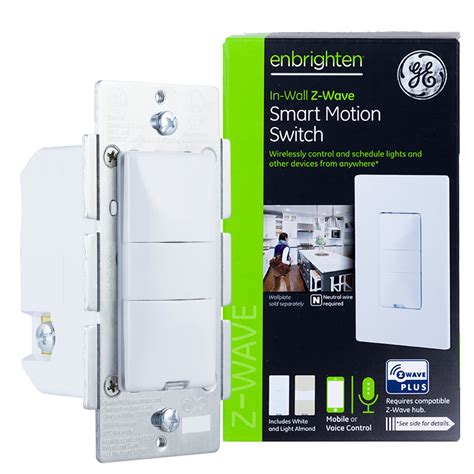 Best Quality 🔥 GE Enbrighten Z-Wave Plus Smart Light Switch 2-pack, QuickFit & SimpleWire, Commercial 120/277VAC, Works with Alexa, Google Assistant, ZWave Hub & Neutral Wire Required, White & Light Almond, 49156