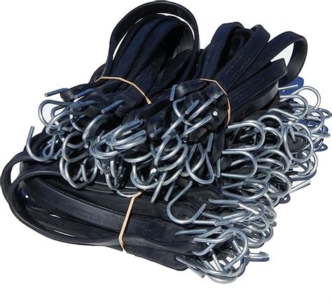 Harriscos LLC 31" Natural Rubber Tarp Straps Snubber Bungee Cords w/Hooks (50 Pack)
