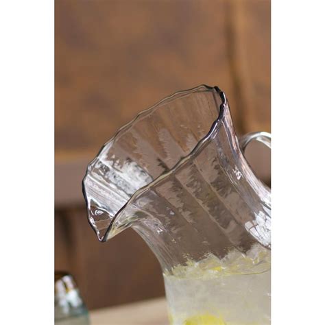 KALALOU CV810 Ribbed Tilted Pitcher, One Size, Clear