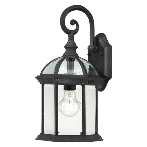 Nuvo Lighting 60/4961 Boxwood One Light Small Wall Lantern/Arm Down 100 Watt A19 Max. Clear Beveled Glass White Outdoor Fixture