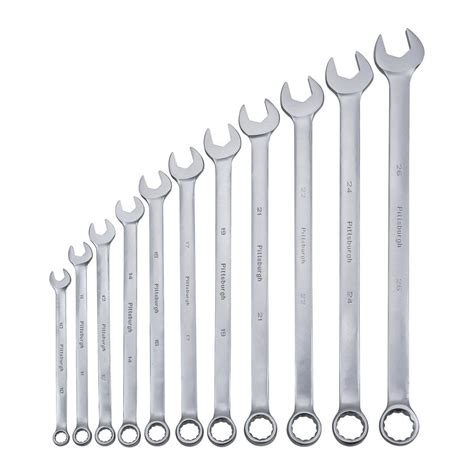 Pittsburgh 15 Piece Metric Service Wrench Set