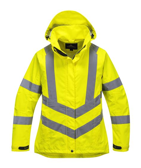 Portwest LW70 Women's (Hi Vis) Waterproof Jacket, High Visibility Yellow, XX-Large