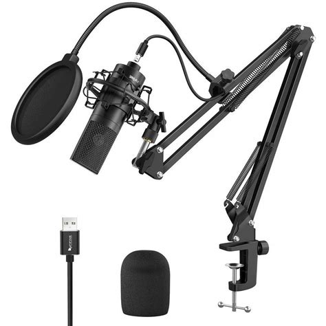 Professional Studio Recording kit with Microphone Expandable Scissor arm and Soundboard Effects with Sound Mixer Twitch Vlogging Webcasting Recording Podcast Game Streaming