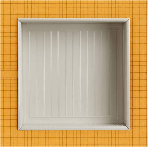 New Product Questech Schluter Kerdi Board 12 x 12 inch Recessed Shower Niche Tile Grout Ready Shelf, Wave, Brushed Nickel Finish