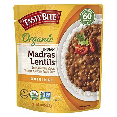 Tasty Bite Indian Madras Lentils, Microwaveable Ready to Eat Entrée, 10 Ounce (Pack of 6)