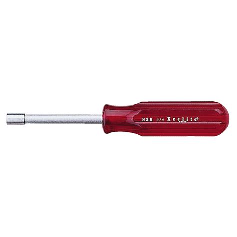 🛒 Crazy Deals Xcelite L8 Extra Long Full Hollow Shaft Nutdriver, 9-3/4" Hole Depth, 1/4" Blade Diameter, 6" Working Length, Red Handle
